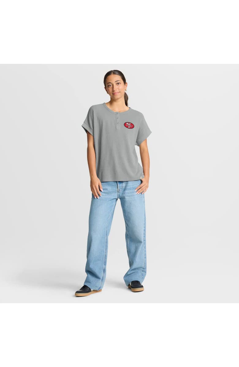 FANATICS Women's Fanatics Heather Gray San Francisco 49ers Oversized Hometown Premium Henley Shirt, Alternate, color, Heather Gray