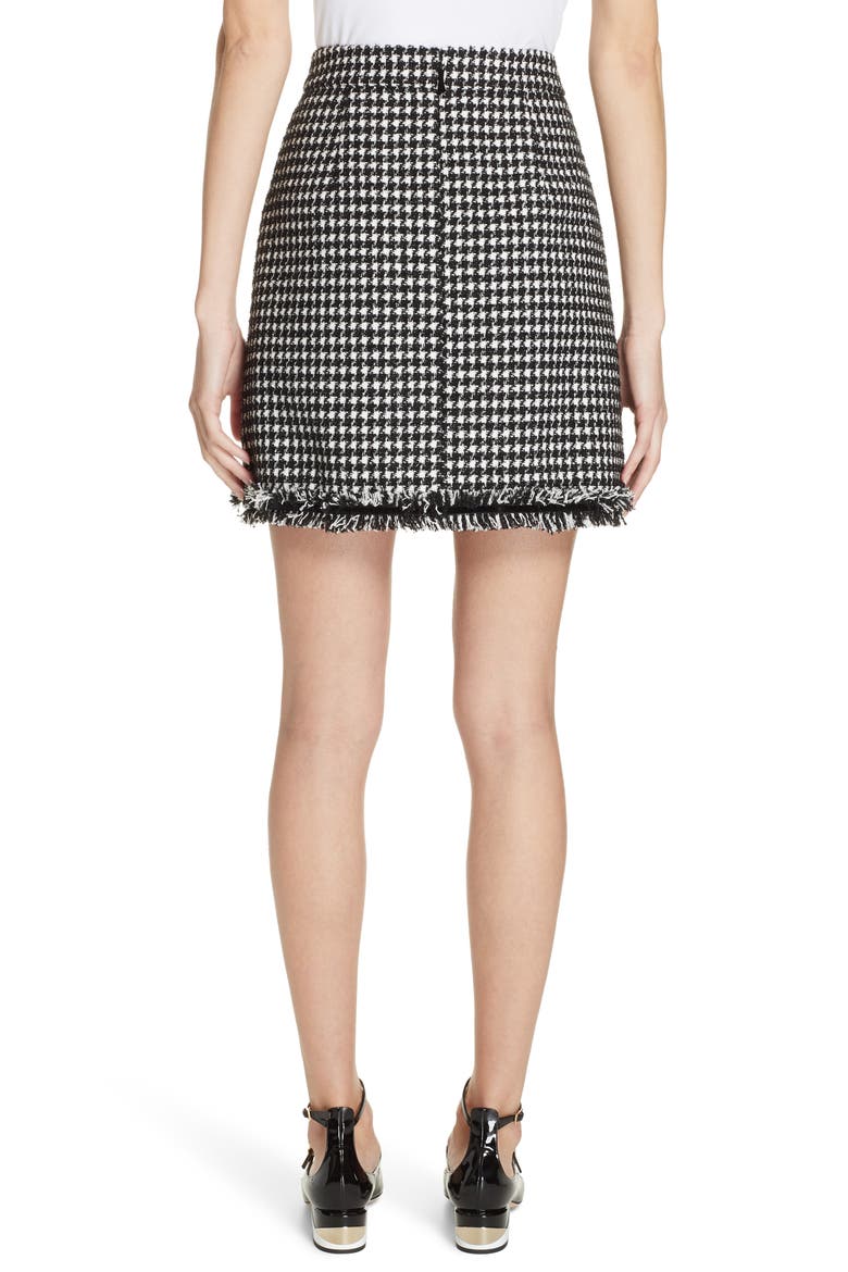 houndstooth tweed miniskirt, Alternate, color, BLACK/ CREAM