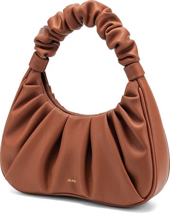 Gabbi Ruched Faux Leather Hobo