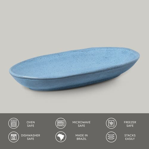 Porto Brasil Deep Oval Platter Set Of 4 In Blue
