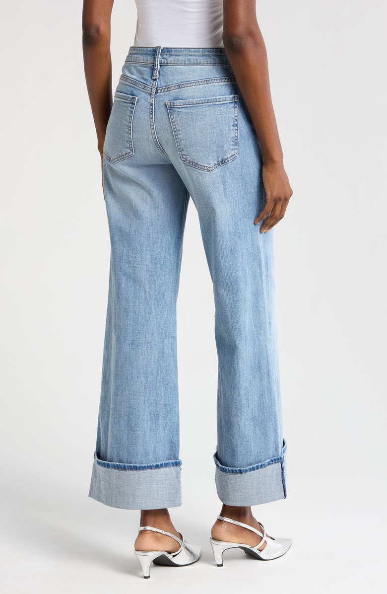 KUT from the Kloth Meg Fab Ab High Waist Cuffed Hem Wide Leg Jeans, Alternate, color, Charming Blue