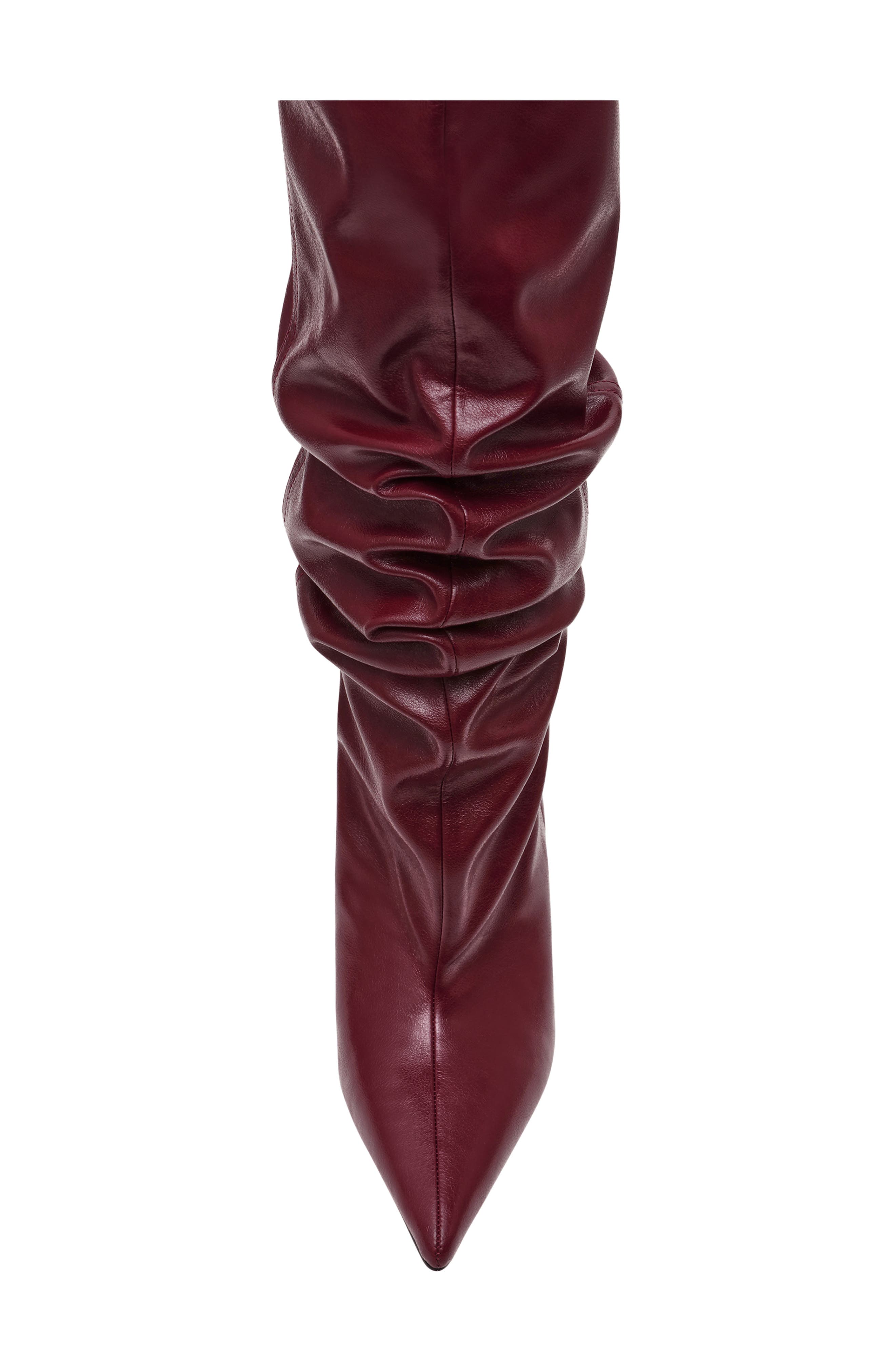 Distortion Knee High Boot, Alternate, color, BURGUNDY