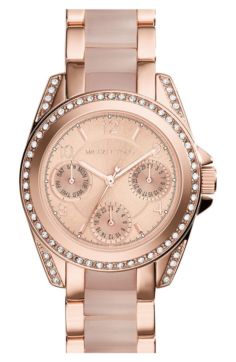 Michael Kors 'Mini Blair' Multifunction Bracelet Watch, 33mm, Main, color, 
