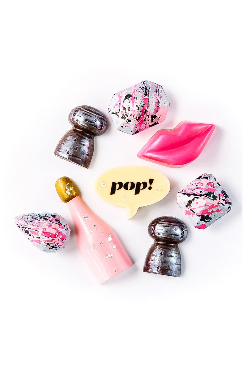 Pop Champagne 8-Piece Chocolates, Alternate, color, WHITE