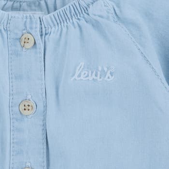 Puff Sleeve Denim Romper