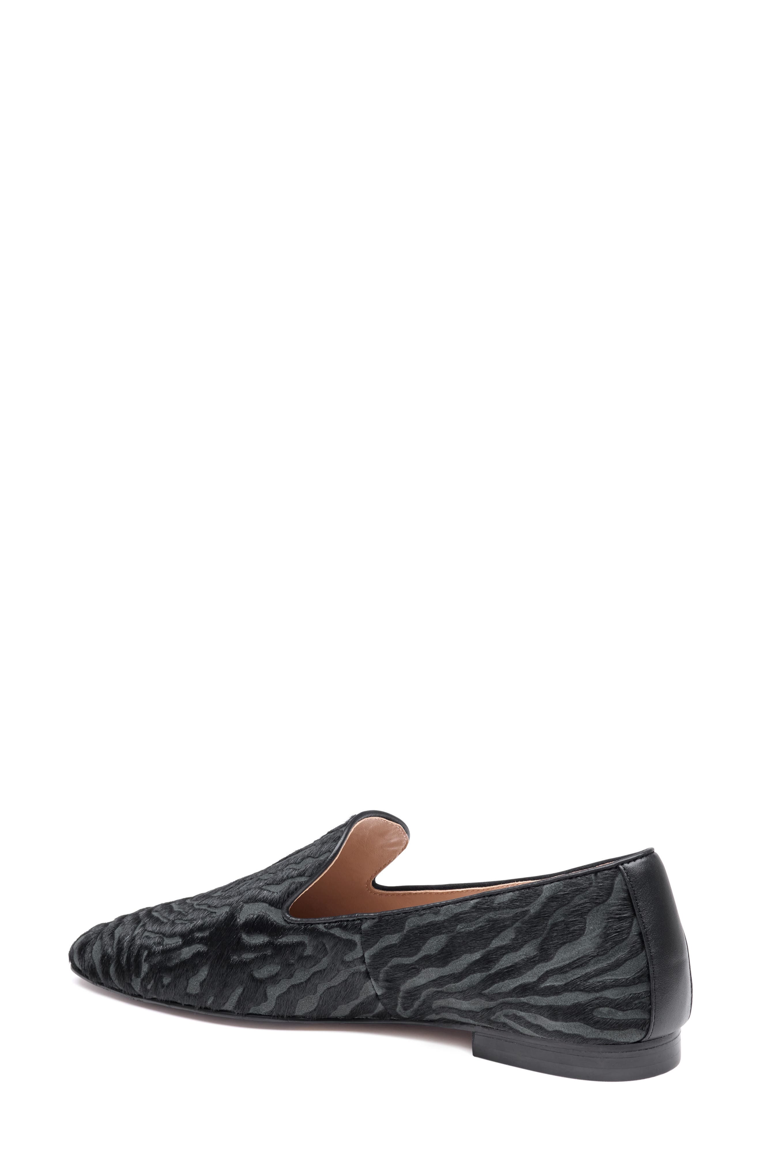 Isabel Genuine Calf Hair Venetian Loafer, Alternate, color, BLACK ZEBRA PATTERNED HAIRCALF