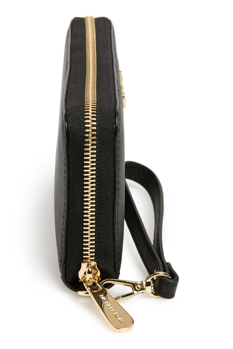 'Jet Set' Leather Travel Wallet, Alternate, color, BLACK