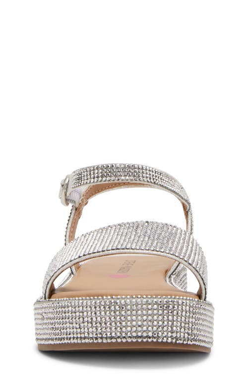 Steve Madden Kids' Jsweeter Ankle Strap Platform Sandal In Silver