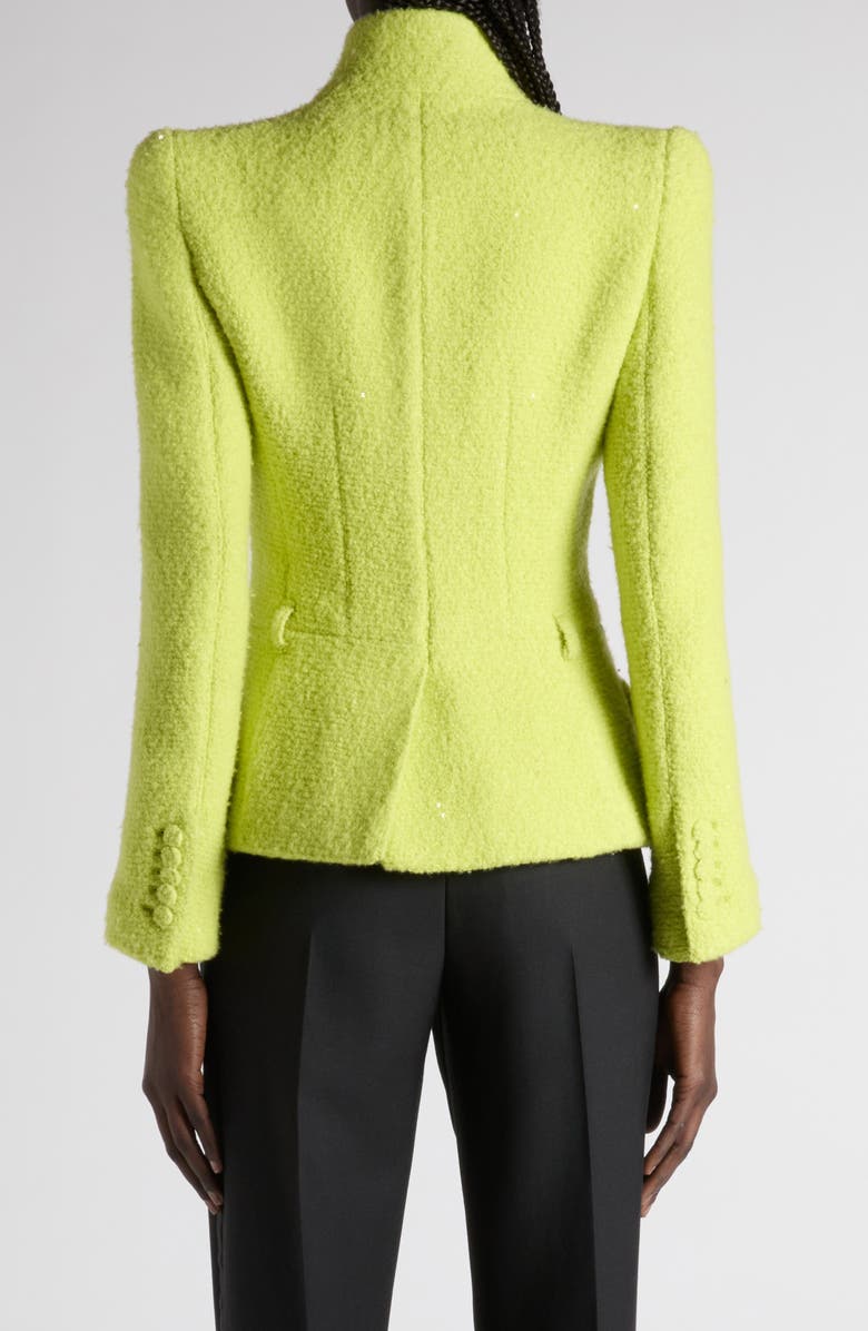TOM FORD Sequin Tweed Double Breasted Jacket, Alternate, color, Wild Lime