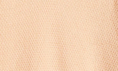 Wit & Wisdom Mixed Stitch Split Neck Sweater In Peach Fuzz