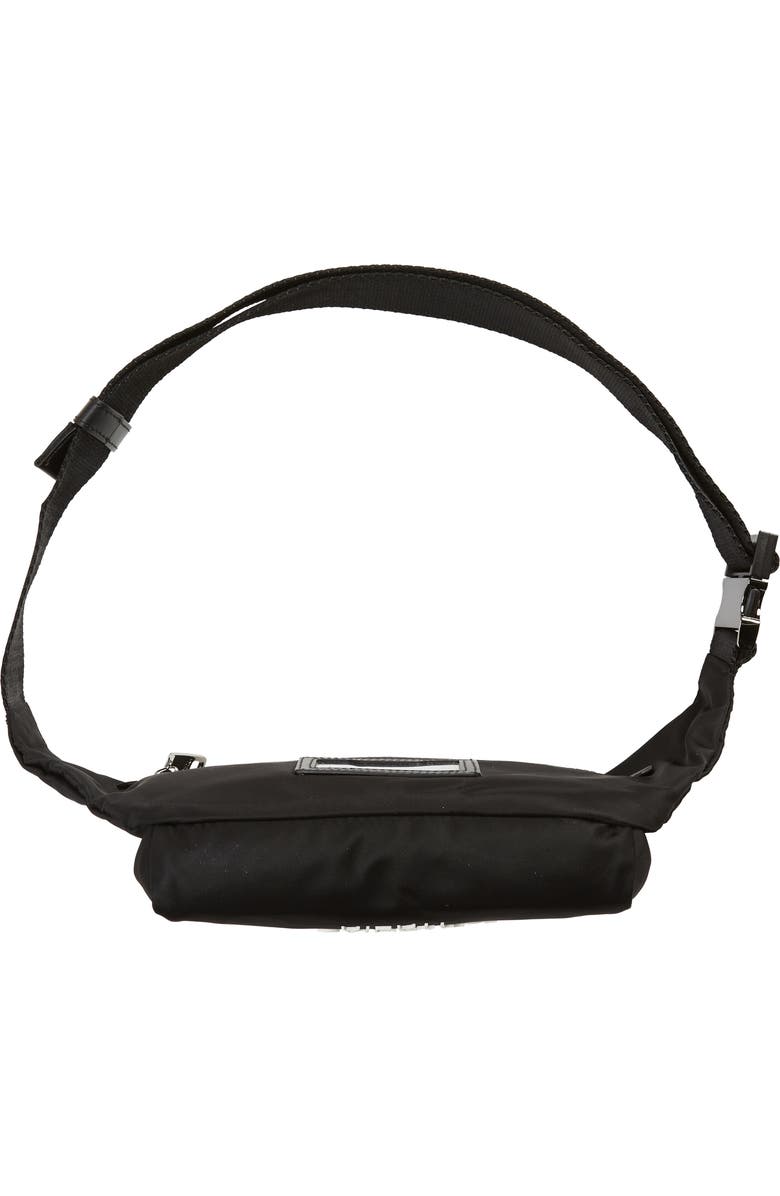 Dolce&Gabbana Rubber Logo Nylon Belt Bag, Alternate, color, Black/ Black