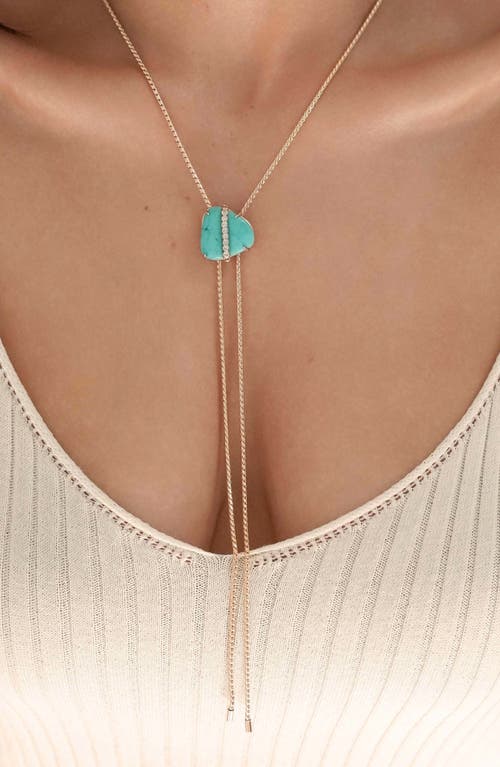 Ettika Reconstituted Turquoise Solstice Bolo Necklace In Gold