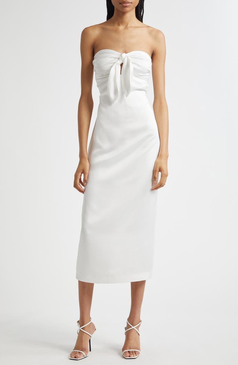 Ramy Brook Orion Strapless Midi Dress, Main, color, Ivory
