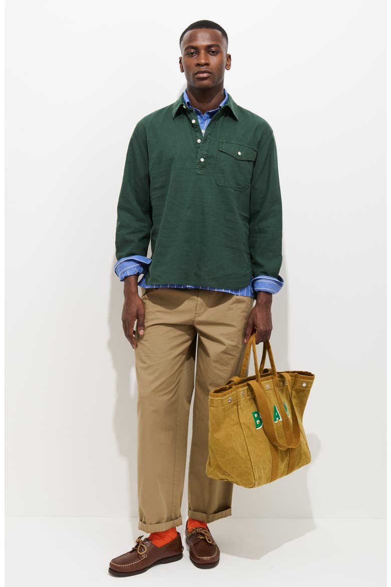 Carter Linen & Cotton Popover Shirt, Alternate, color, PINE GROVE