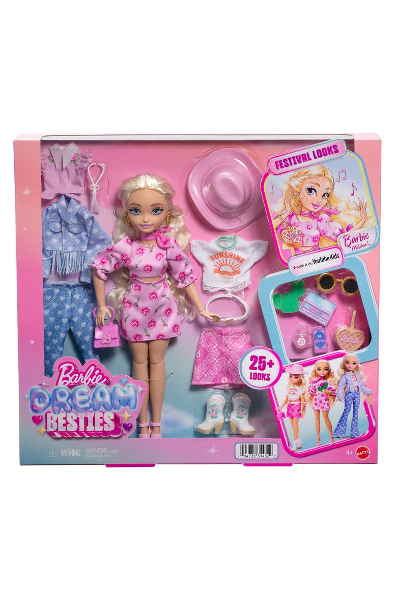 Barbie Dream Besties<sup>™</sup> Festival Looks Malibu Barbie Doll Set, Main, color, 