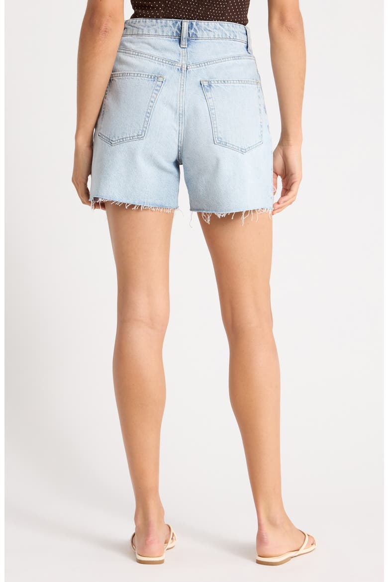 Saige High Waist Raw Hem Denim Cutoff Shorts, Alternate, color, DORY