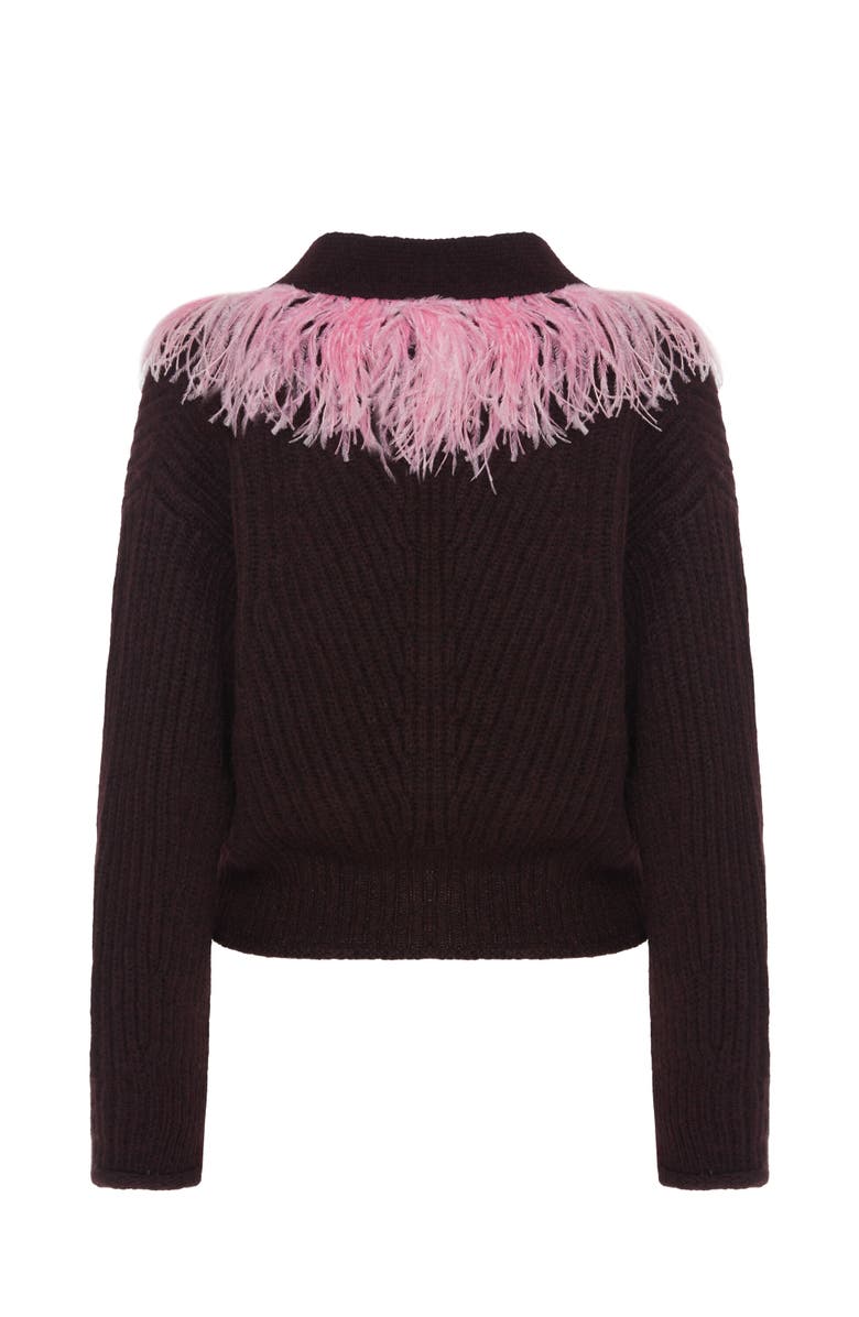 La DoubleJ High Kick Cardigan, Alternate, color, Bordeaux Bordeaux