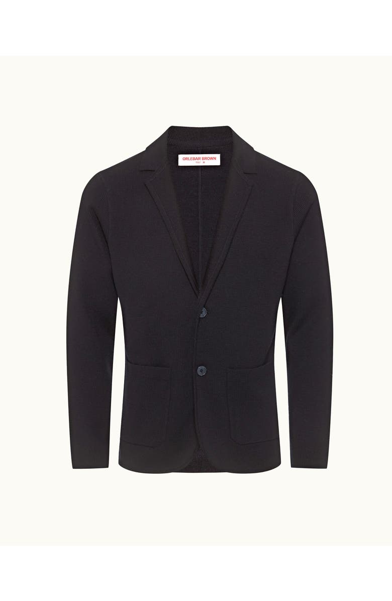 Orlebar Brown Rainer Pique Tailored Fit Merino Knitted Blazer, Alternate, color, Night Iris