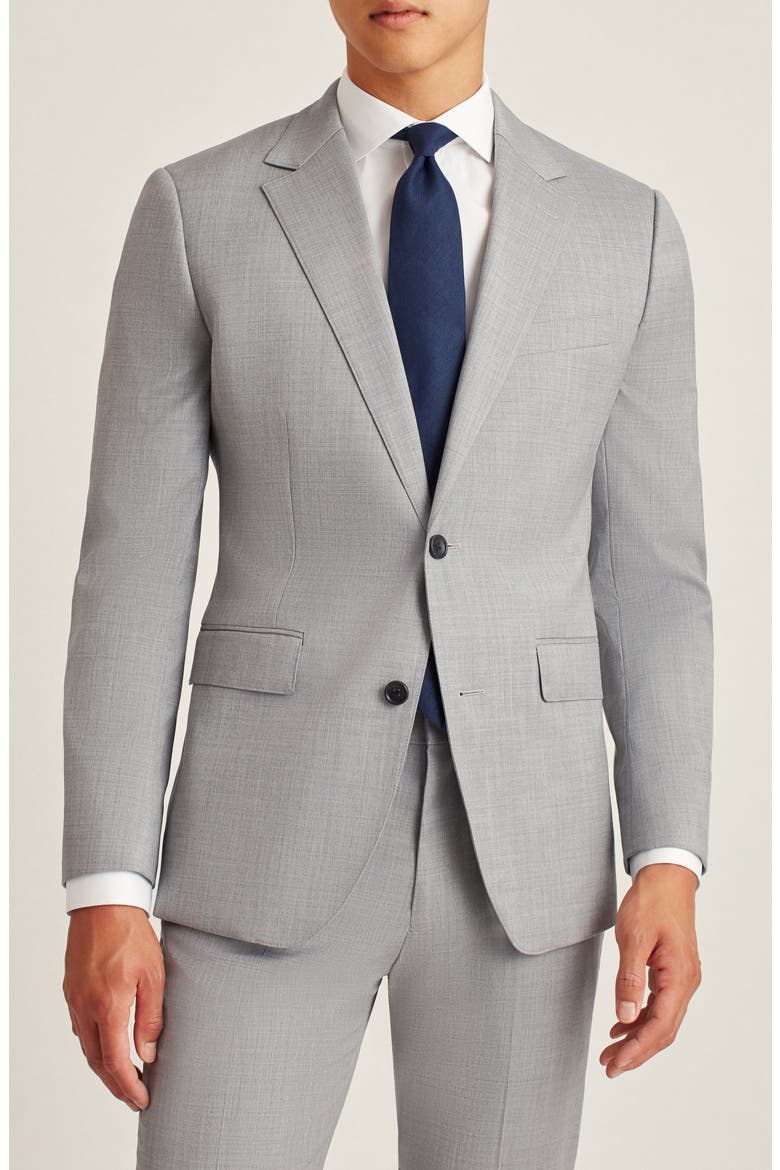 Jetsetter Slim Fit Stretch Wool Blazer, Main, color, LIGHT GREY