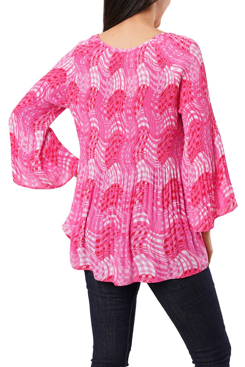 Pleated Keyhole Top, Alternate, color, MAEVE PINK