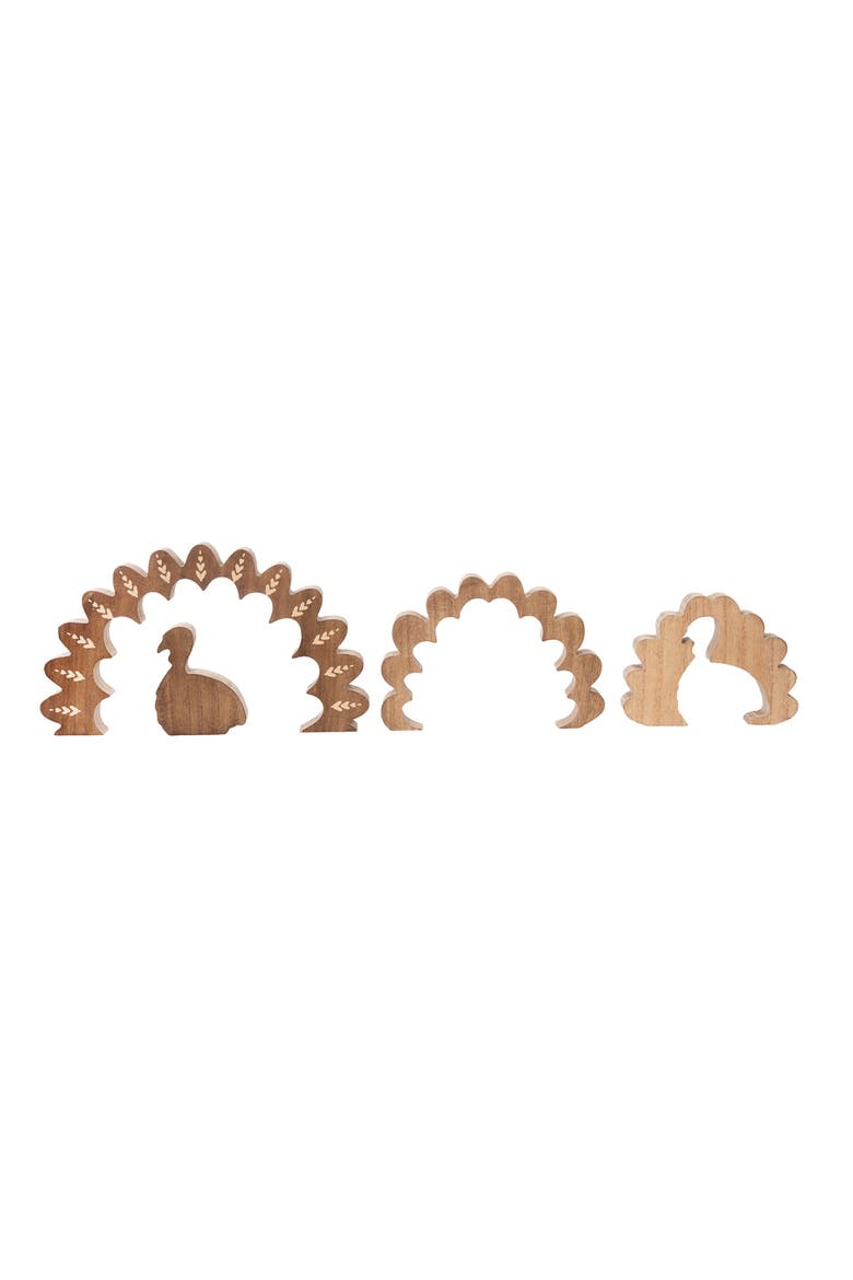 Turkey Wooden Puzzle Figurine 7.75" x 12.5", Alternate, color, Brown