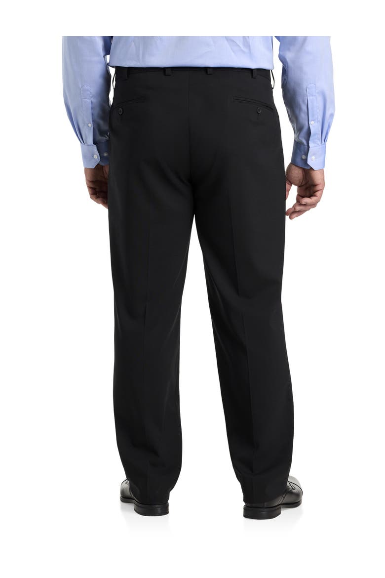 Big & Tall Perfect Fit Waist-Relaxer Flat-Front Suit Pants V2, Alternate, color, BLACK