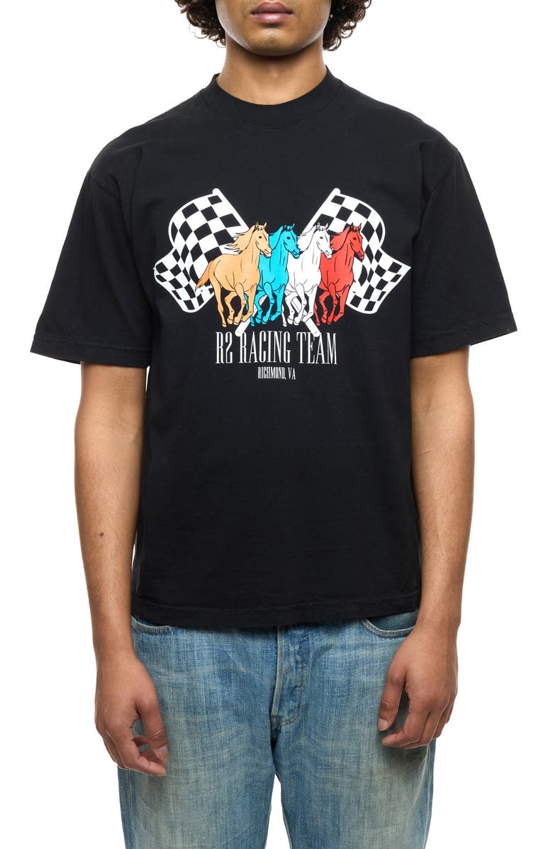 Round Two R2 Racing Team Graphic T-Shirt, Main, color, Black