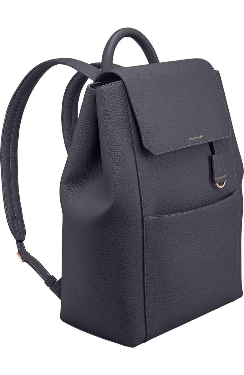 MAISON de SABRÉ Large Leather Soft Backpack, Alternate, color, Graphite Grey
