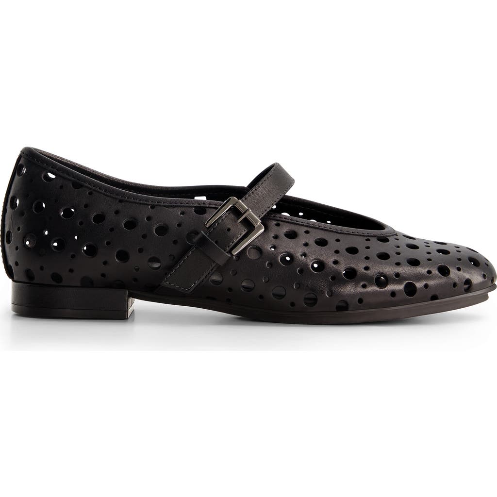 Bernardo Perforated Leather Mary Jane Ballerina Flats