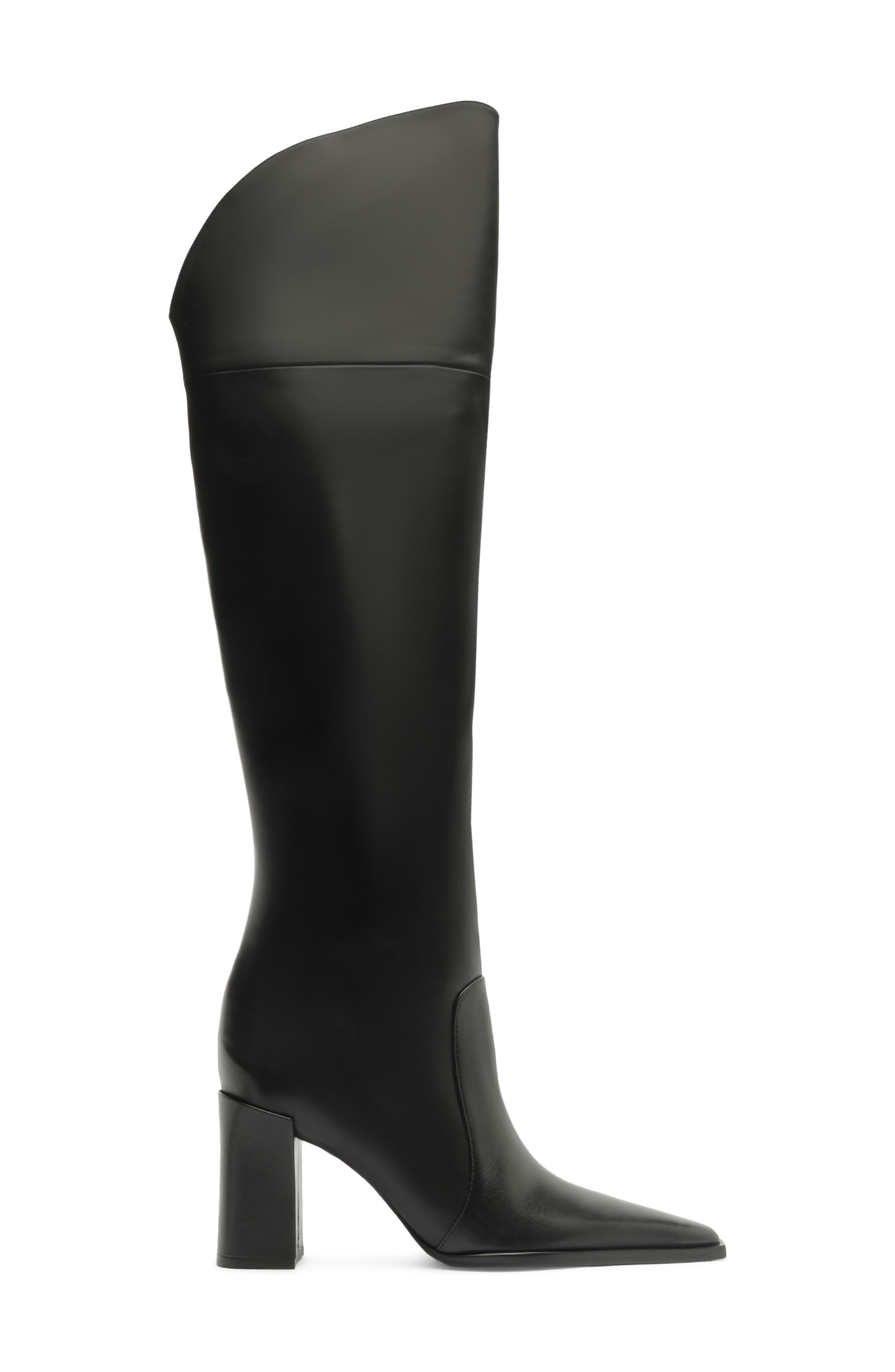 Raffaela Over the Knee Leather Boot, Alternate, color, BLACK
