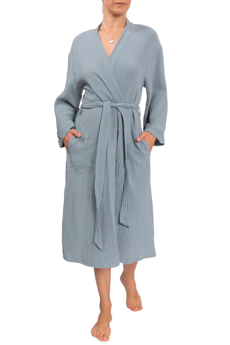 Nora Cotton Gauze Robe, Main, color, DESERT BLUE