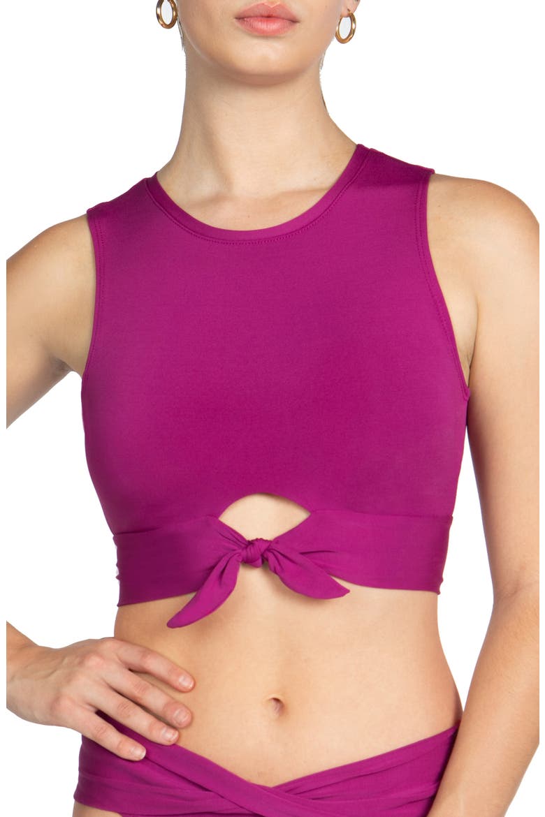 Ava Longline Knot Front Bikini Top, Main, color, ACAI
