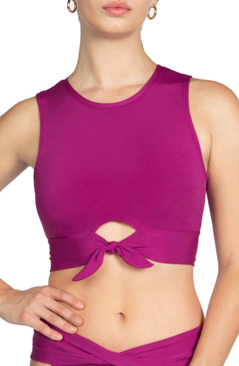 Ava Longline Knot Front Bikini Top
