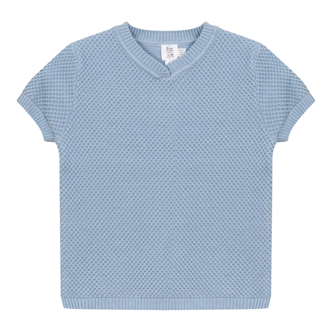 Textured Short Sleeve Knit Sweater