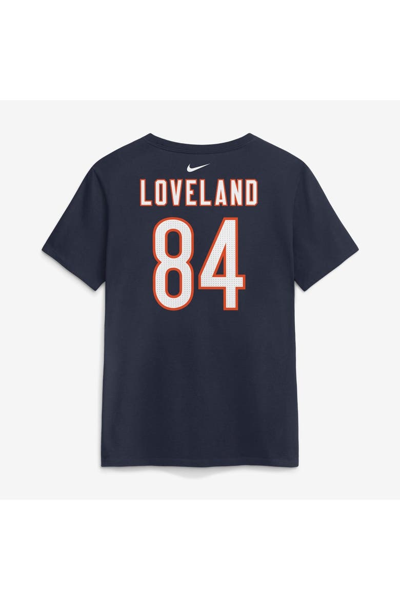 Women's Nike Colston Loveland Navy Chicago Bears Name & Number T-Shirt, Alternate, color, Navy