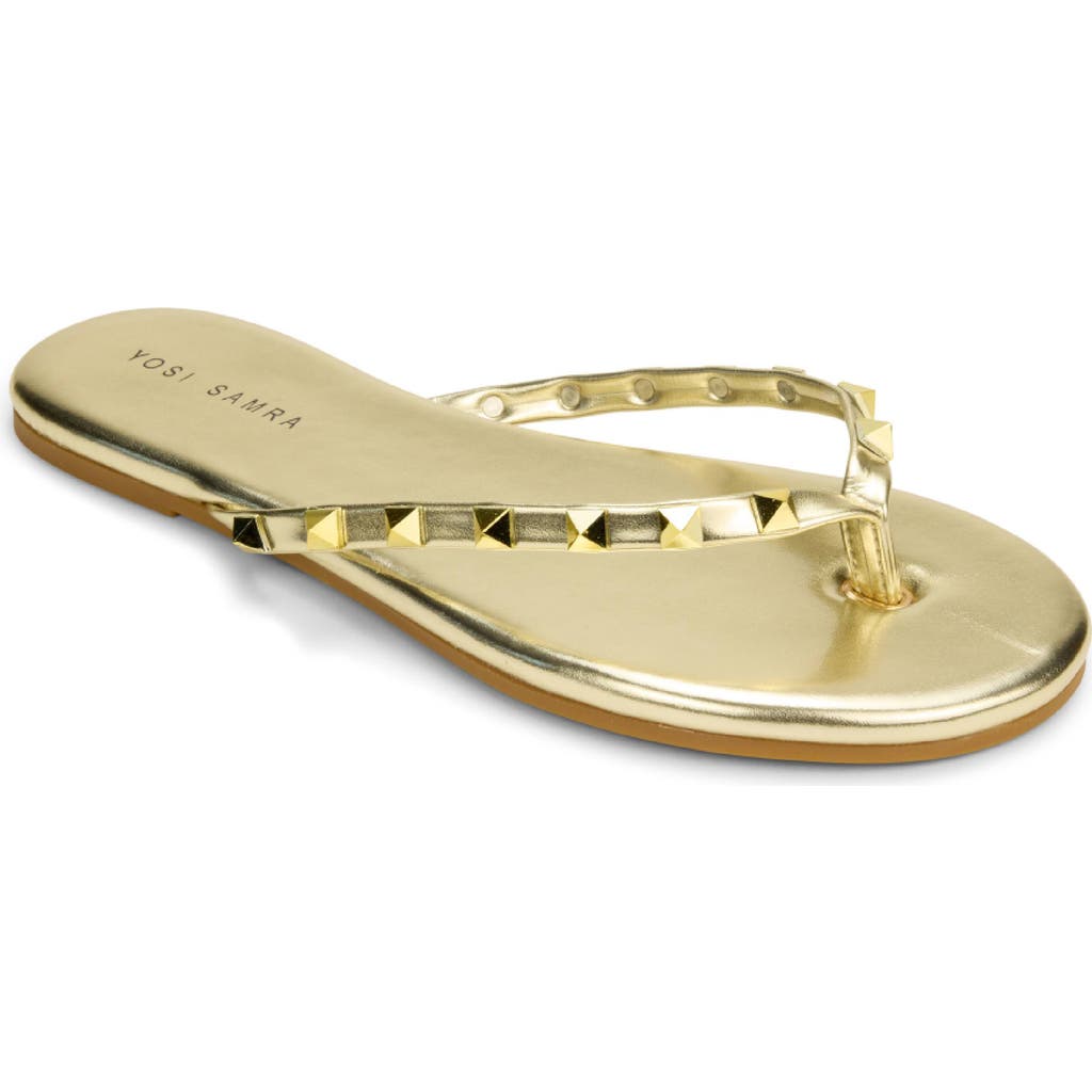 Yosi Samra Rivington Stud Flip Flop In Gold