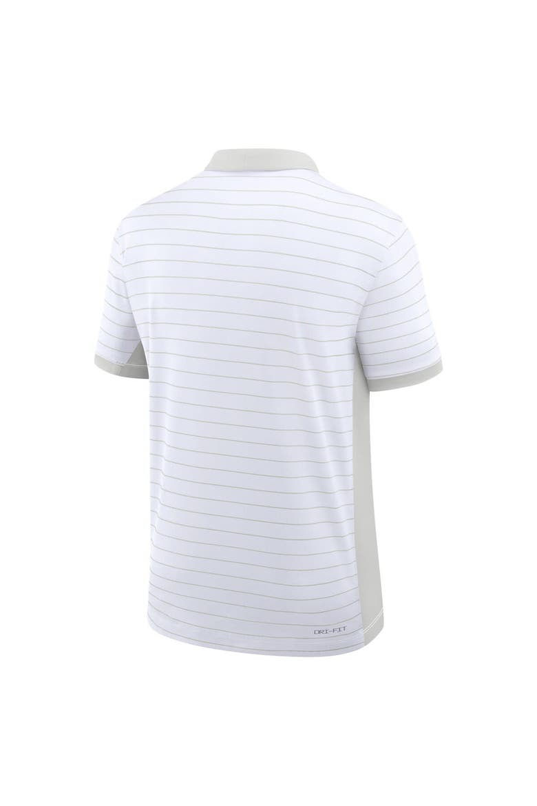 Men's Jordan Brand White Michigan Wolverines 2025 Early Season Coaches Sideline Victory Stripe Performance Polo, Alternate, color, White