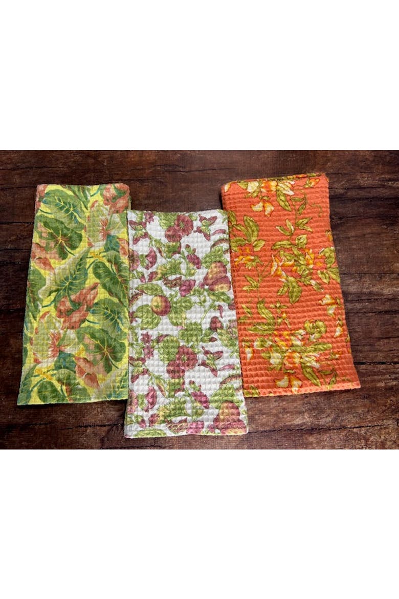Greenhouse Patchwork Tea Towel Bundle, Set of 3, Alternate, color, Green