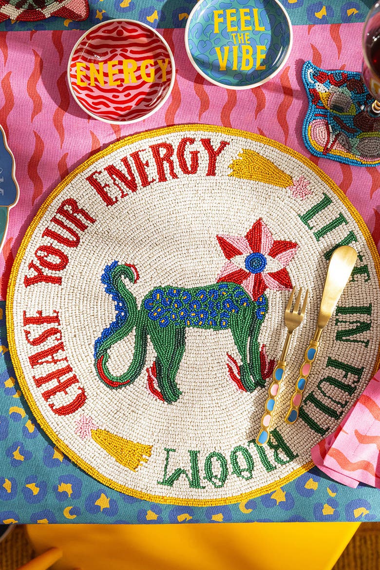 Dadri Beadded Placemat Energy 14 In, Alternate, color, White