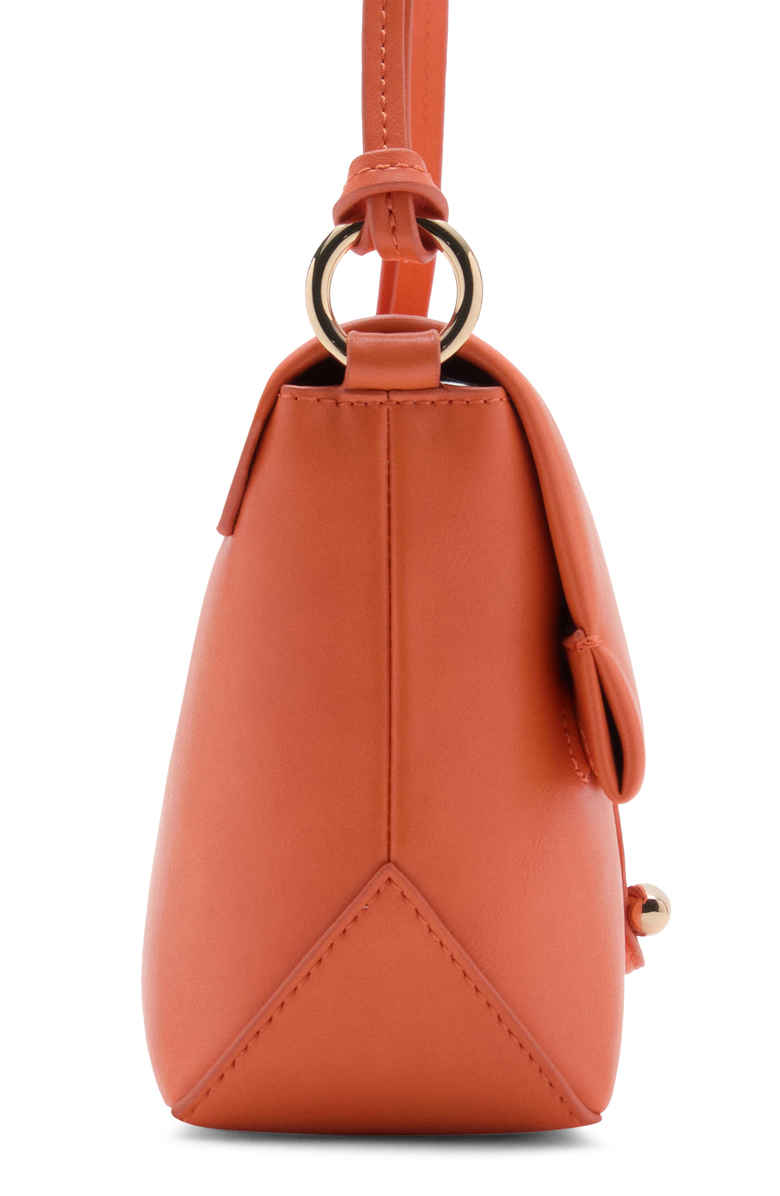 MANGO Faux Leather Shoulder Bag, Alternate, color, Orange