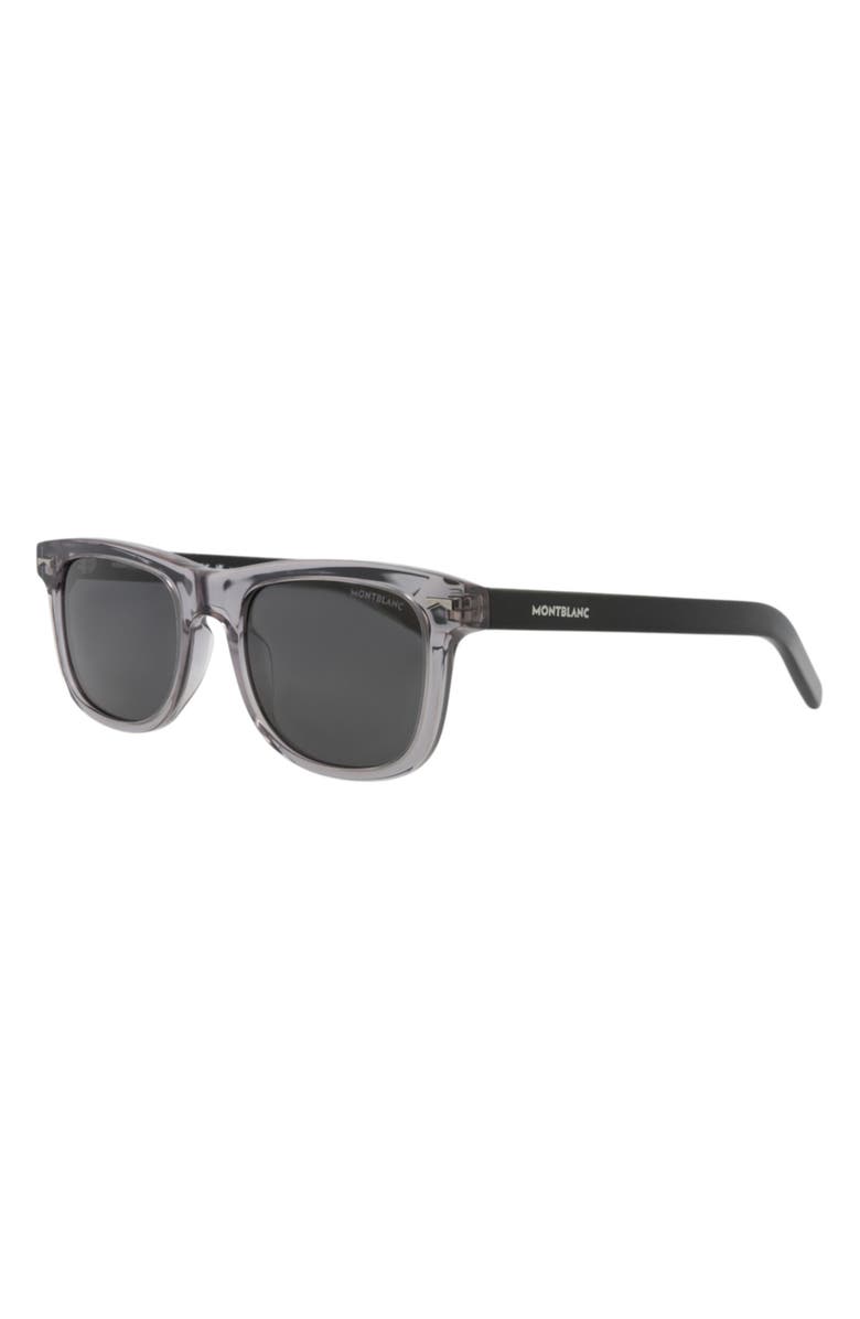 Montblanc 53mm Square Sunglasses, Alternate, color, Grey Black Smoke