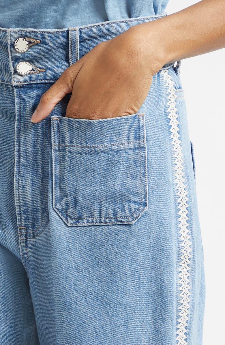 Veronica Beard Taylor High Waist Wide Leg Jeans, Alternate, color, Halo Blue