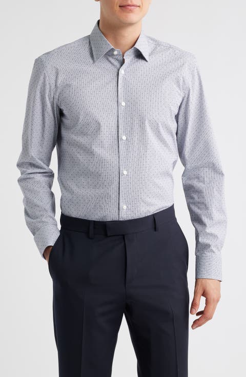 Hank Kent Slim Fit Performance Stretch Cotton Dress Shirt (Regular & Big)