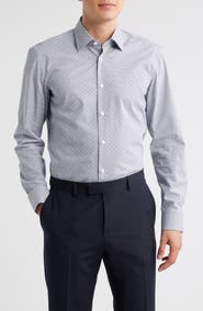 BOSS Hank Kent Slim Fit Performance Stretch Cotton Dress Shirt