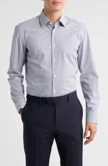 BOSS Hank Kent Slim Fit Performance Stretch Cotton Dress Shirt