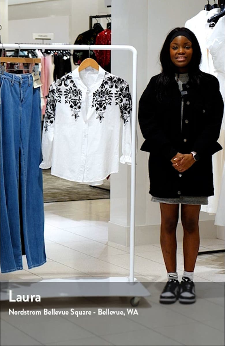 Floral Embroidered Cotton Blouse, sales video thumbnail