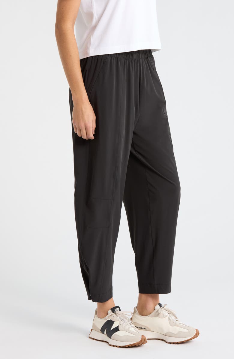 Zella Atlas High Waist Utility Adjustable Ankle Pants, Alternate, color, Black