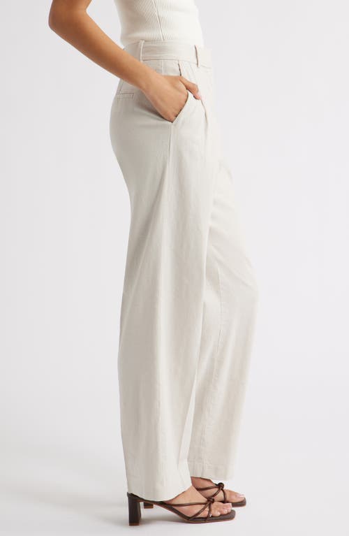 Open Edit Everyday Linen Blend Pants In Gray