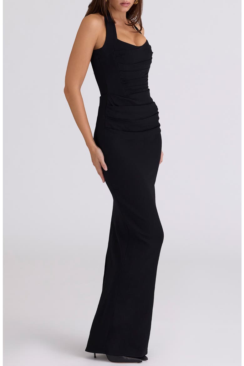 Sahar Halter Maxi Dress, Alternate, color, BLACK
