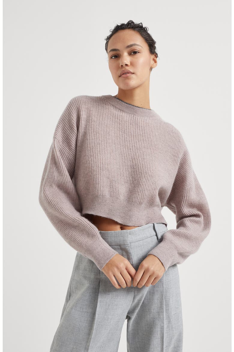 Crop sweater, Alternate, color, Antique Pink